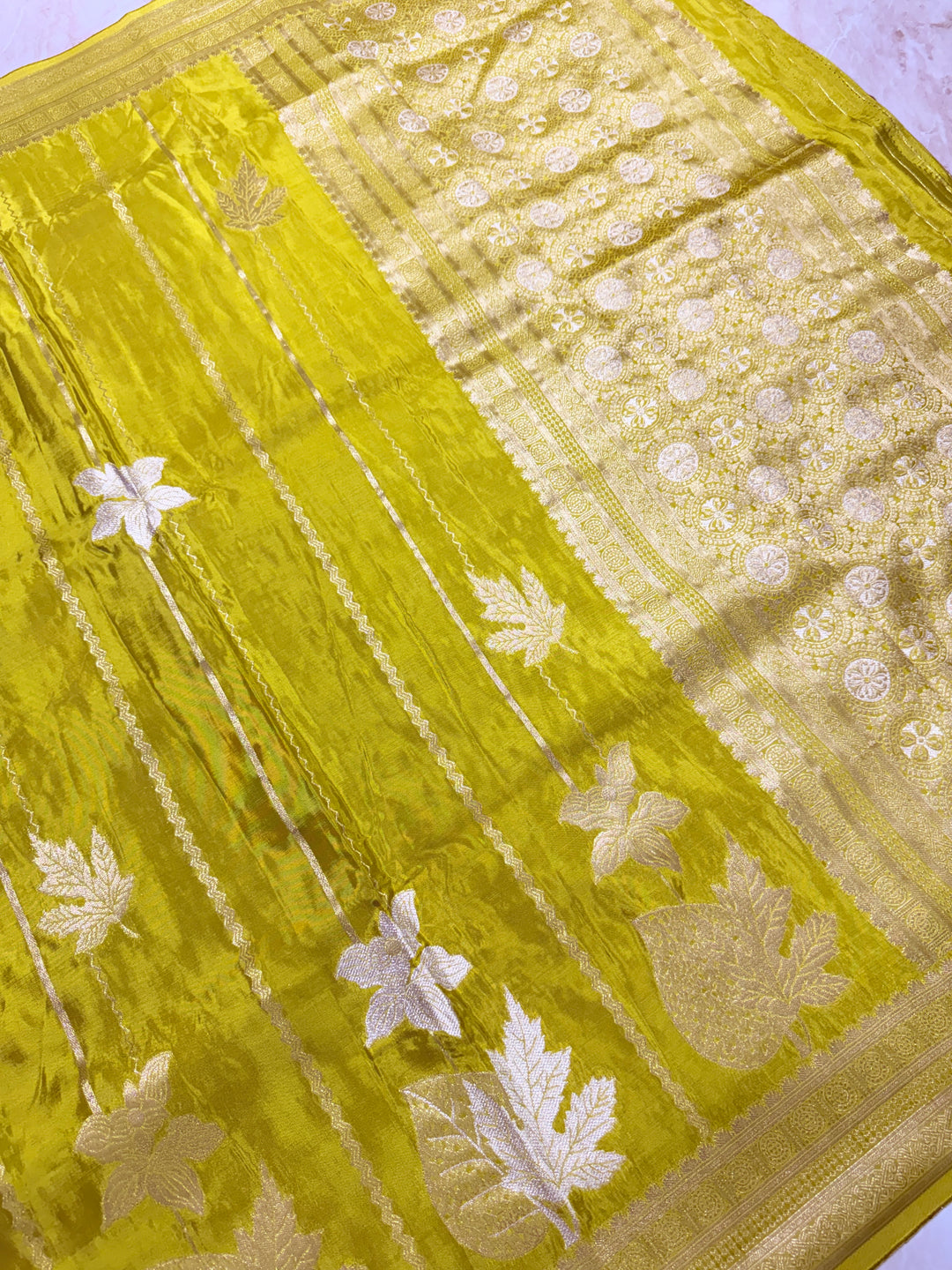 KOREAN SILK IN DEVDAS WITH GOLD AND SILVER ZARI WORK