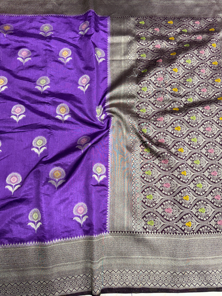 ROYAL LEVENDER SHADE IN PAPER SILK WITH MINAKARI DETAILINGS