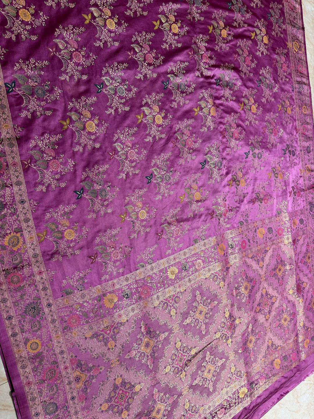 MASHRU KATAN SILK IN ROYAL BLUE WITH MINAKARI ZARIWORK