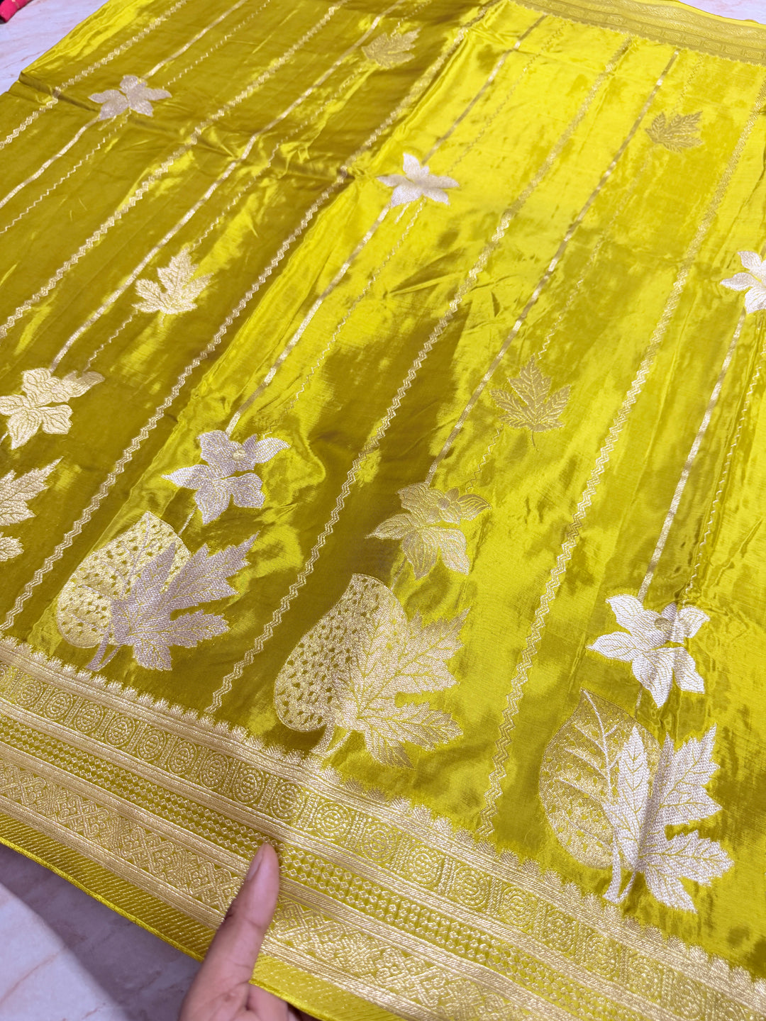 KOREAN SILK IN DEVDAS WITH GOLD AND SILVER ZARI WORK