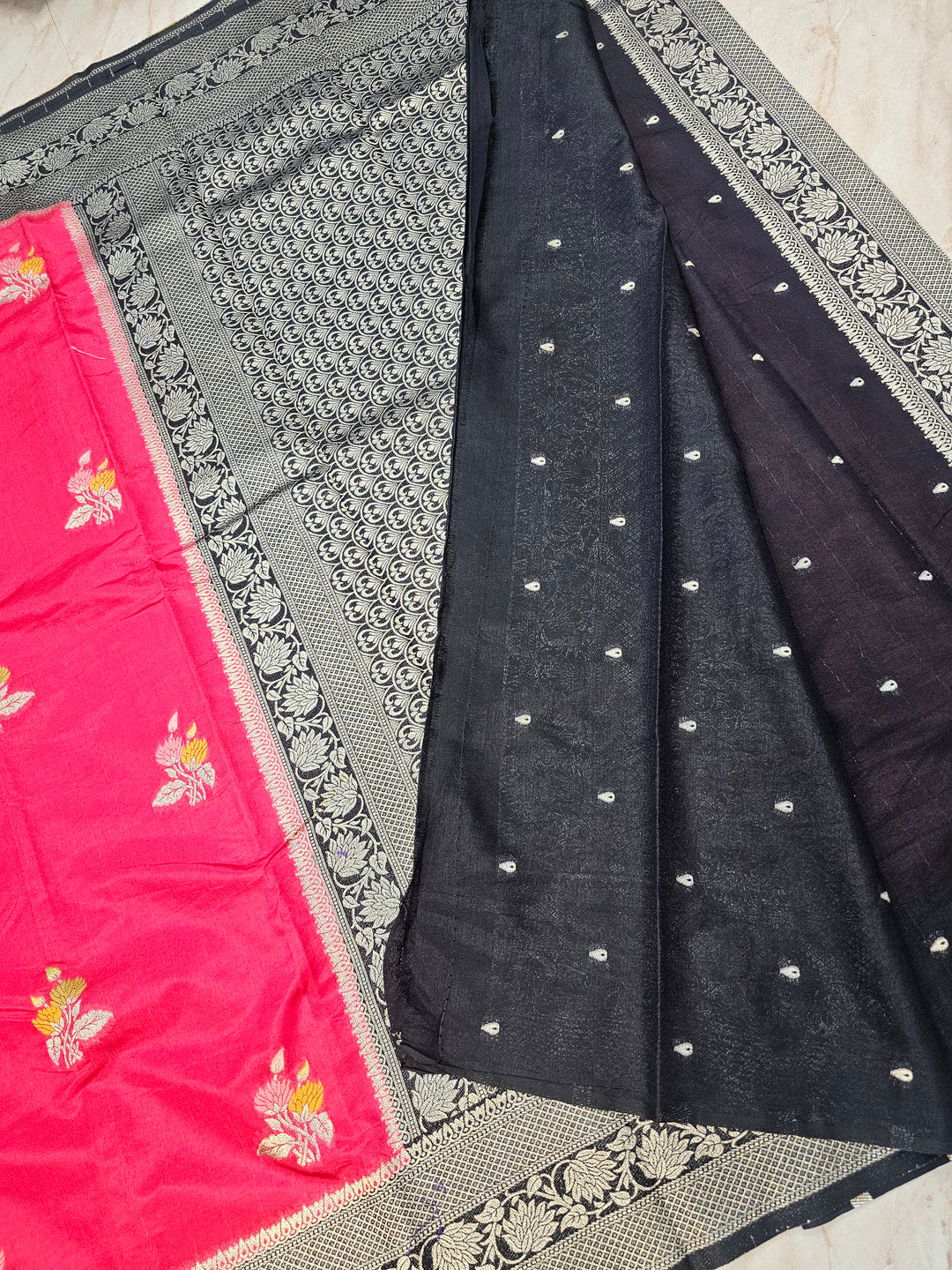PAPER SILK IN CHERRY RED WITH BLACK BORDER