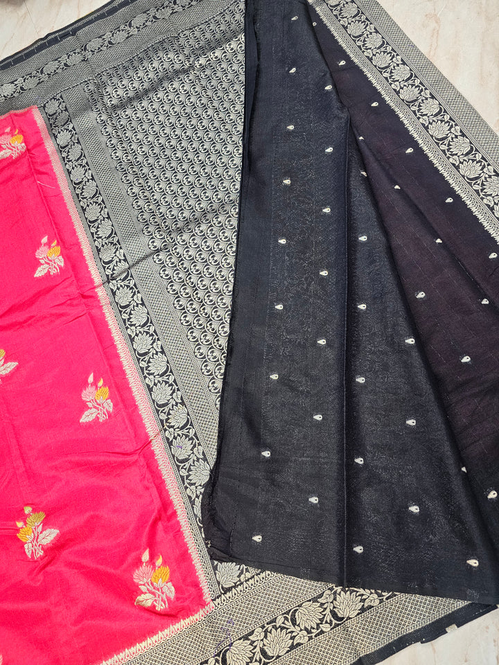 PAPER SILK IN CHERRY RED WITH BLACK BORDER