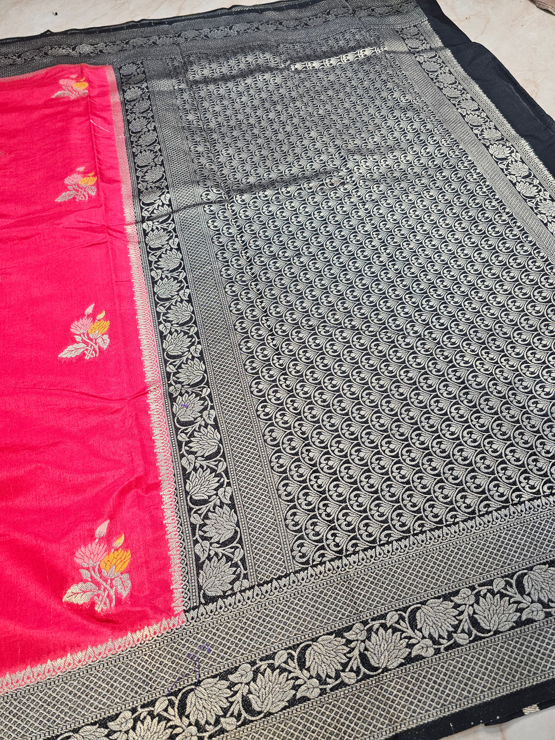 PAPER SILK IN CHERRY RED WITH BLACK BORDER
