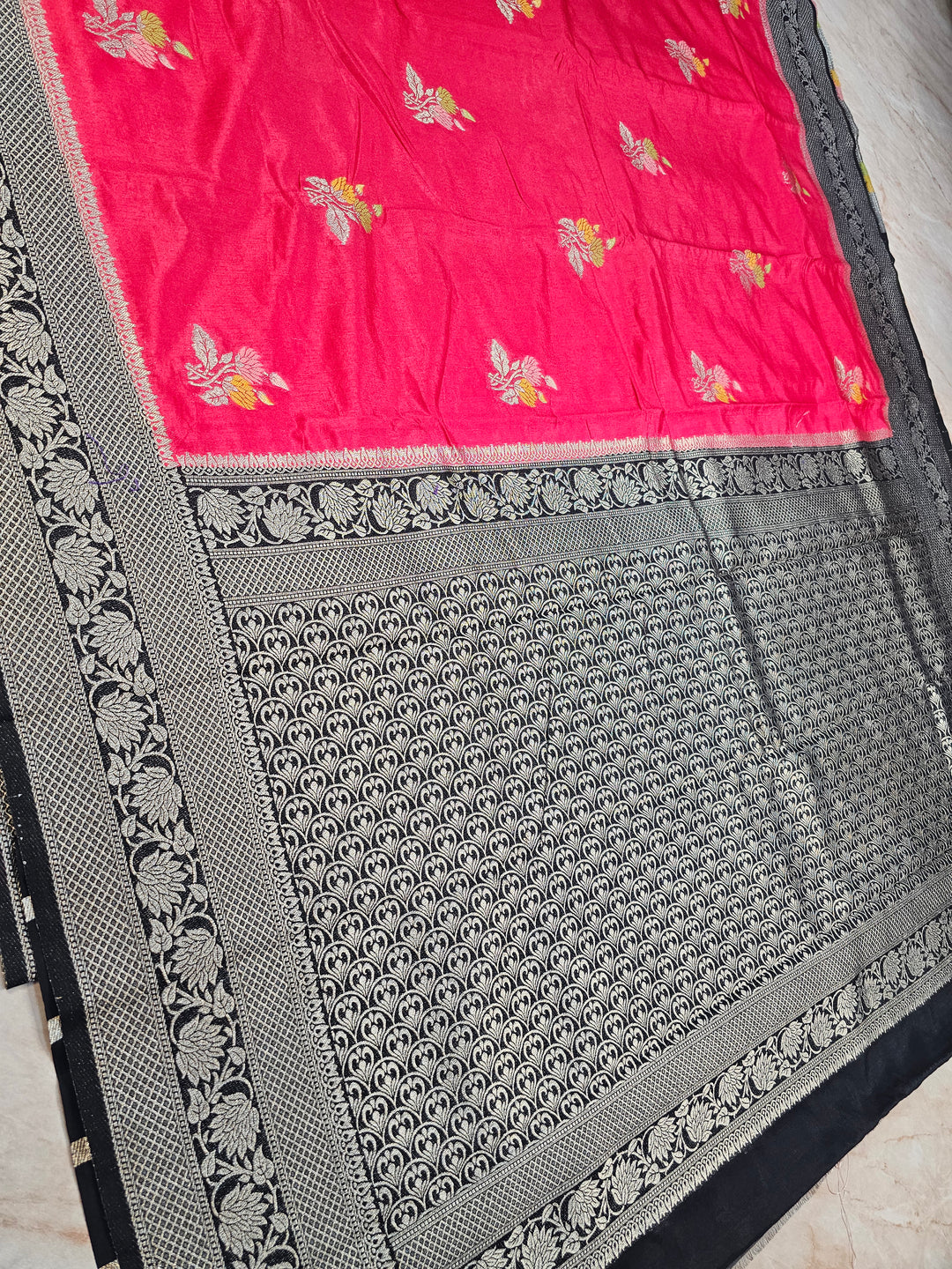 PAPER SILK IN CHERRY RED WITH BLACK BORDER