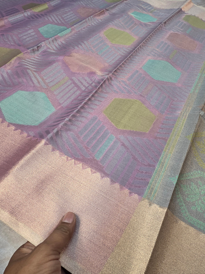 BANARASI SILK IN RANGKAAT STYLE WITH PINK ZARI