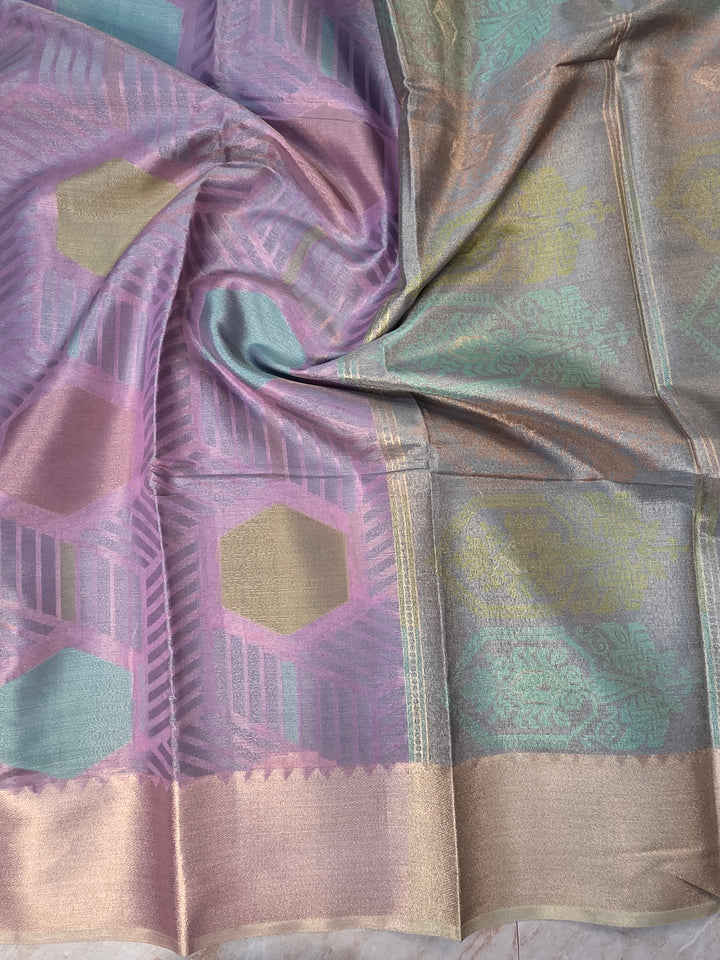 BANARASI SILK IN RANGKAAT STYLE WITH PINK ZARI