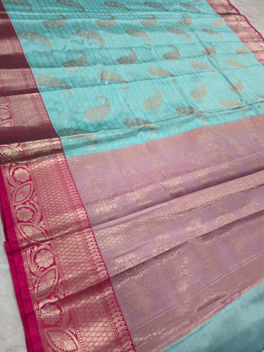 BANARASI SILK TISU IN LIGHT BLUE WITH