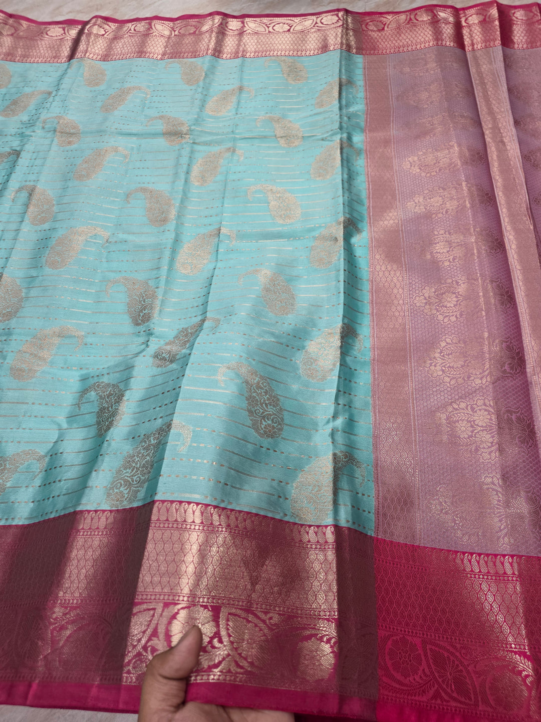 BANARASI SILK TISU IN LIGHT BLUE WITH