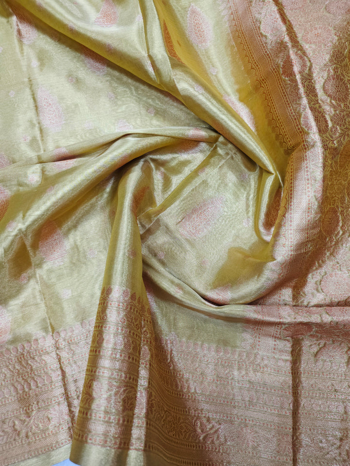 BANARASI TISU SILK IN GOLD WITH GOLD ZARI WORK