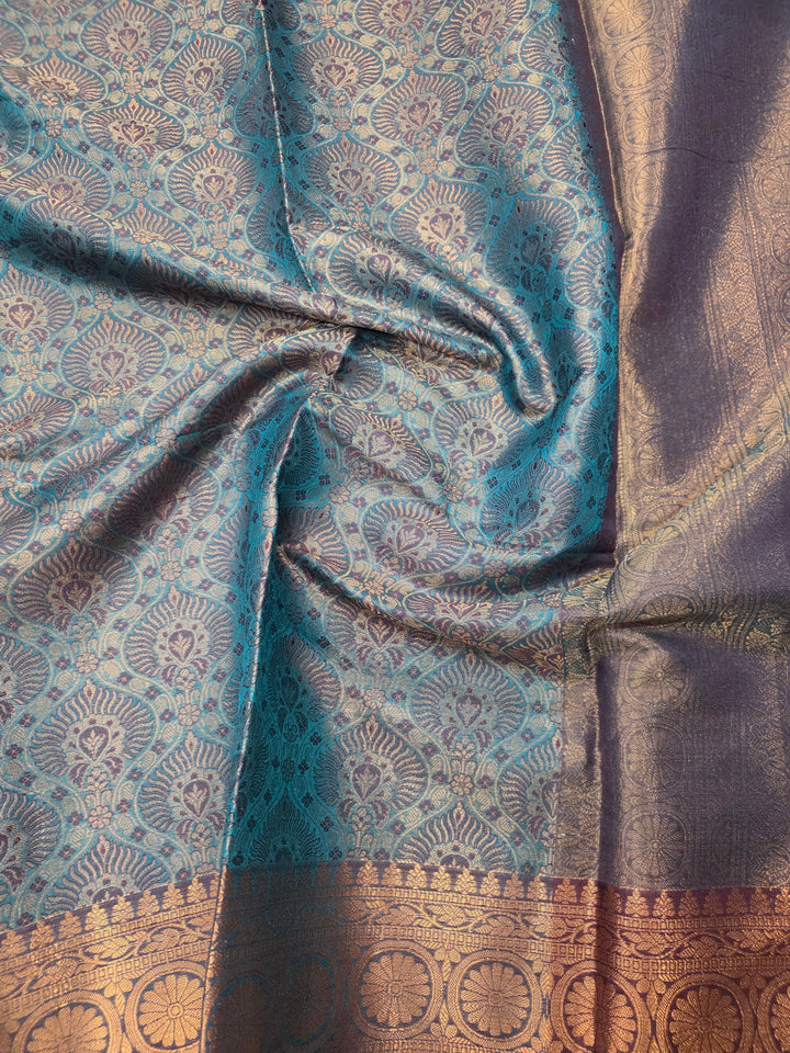 KASHMIRI WORK IN COBALT BLUE WITH CHOCLATE BORDER ZARI WORK