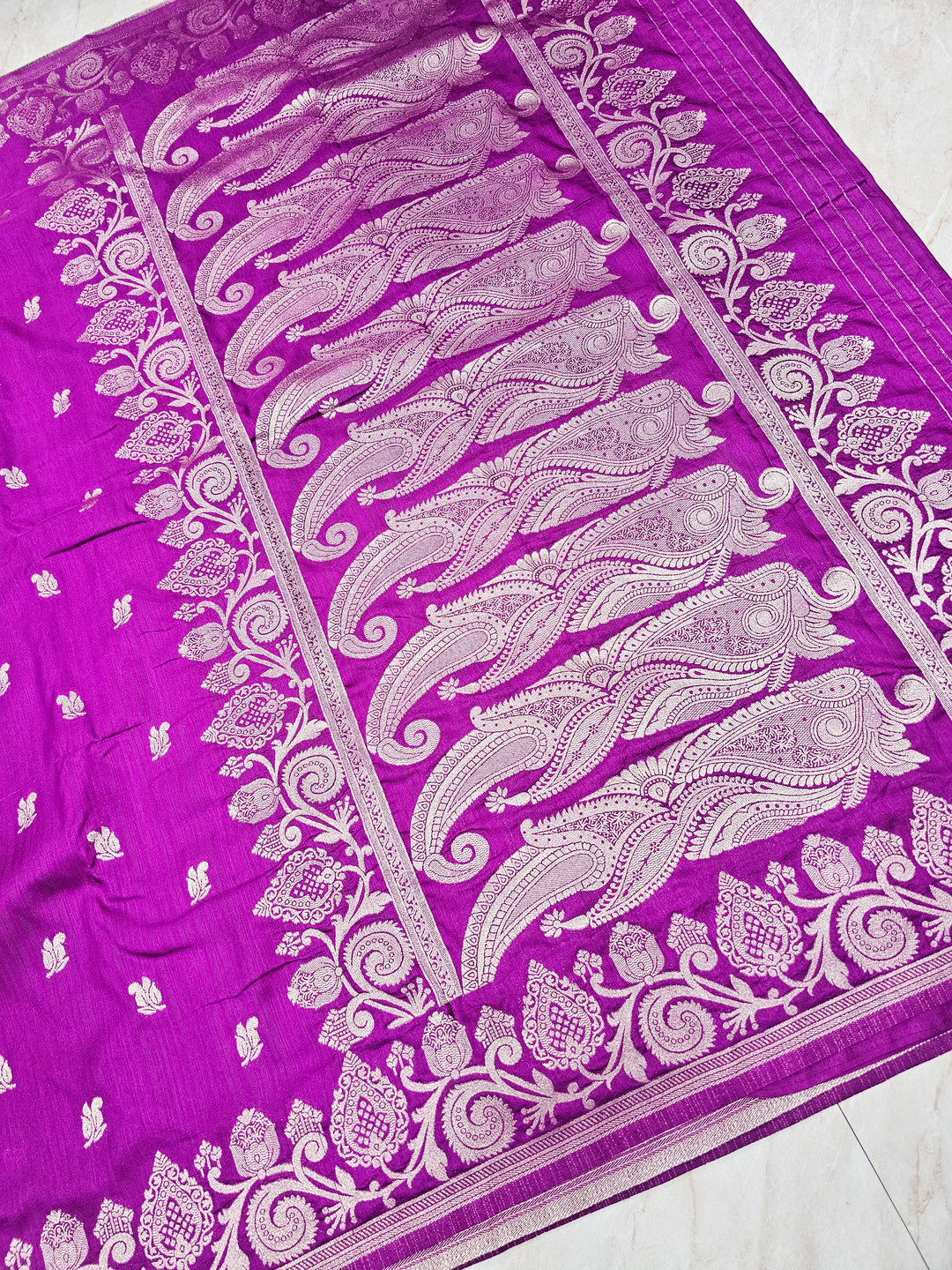 SOFT MATKA LINEN SILK IN LAVENDER WITH ZARI WORK