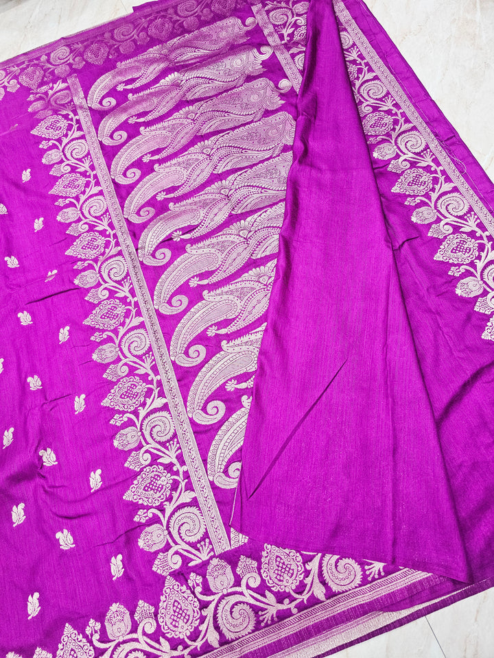 SOFT MATKA LINEN SILK IN LAVENDER WITH ZARI WORK