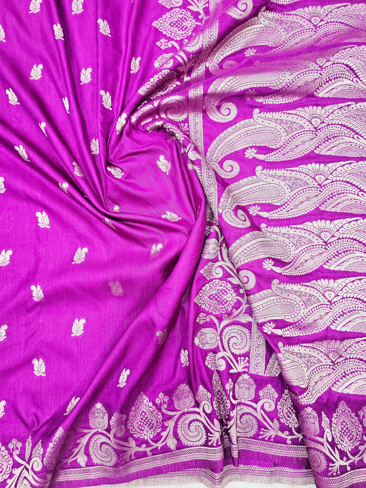 SOFT MATKA LINEN SILK IN LAVENDER WITH ZARI WORK