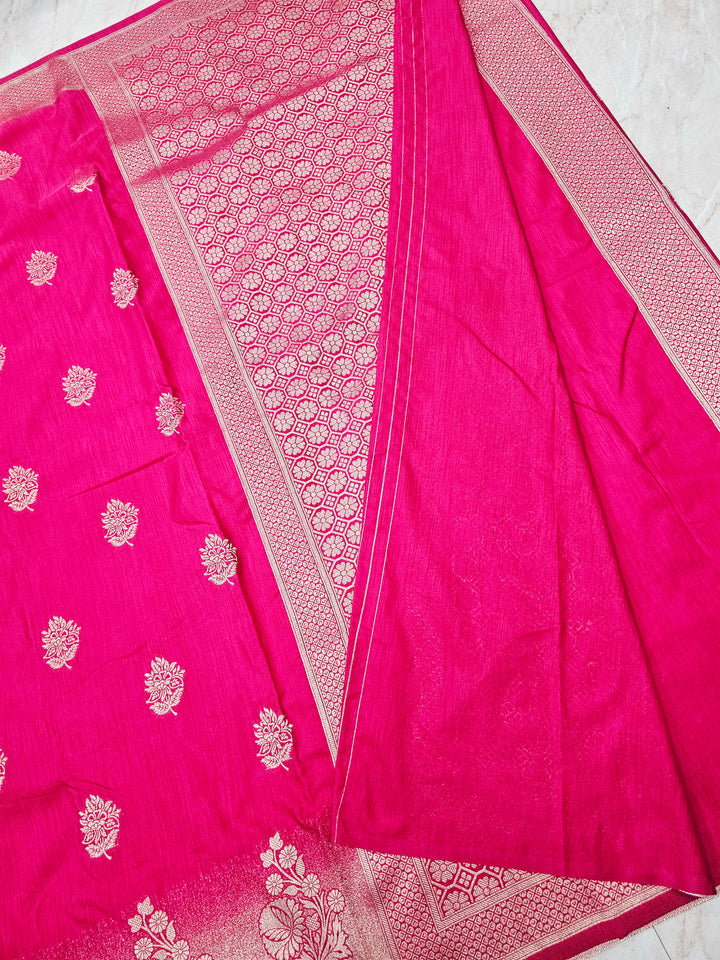 SOFT MATKA LINEN SILK IN RANI WITH SAND FINISH WEAVING