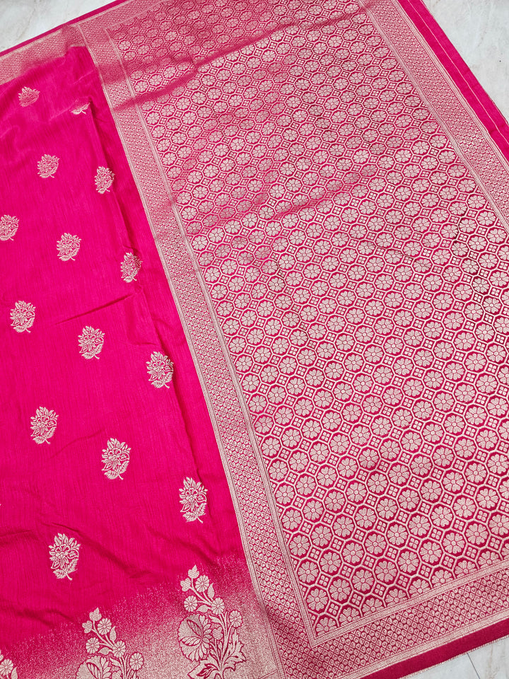 SOFT MATKA LINEN SILK IN RANI WITH SAND FINISH WEAVING