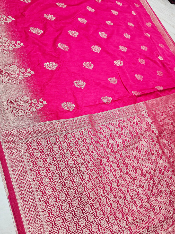 SOFT MATKA LINEN SILK IN RANI WITH SAND FINISH WEAVING