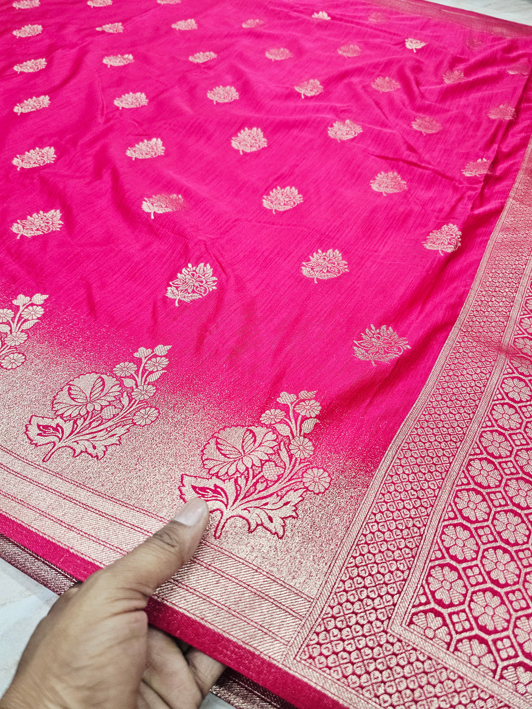 SOFT MATKA LINEN SILK IN RANI WITH SAND FINISH WEAVING