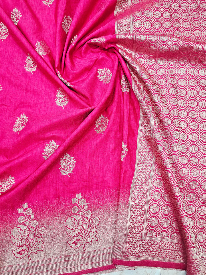 SOFT MATKA LINEN SILK IN RANI WITH SAND FINISH WEAVING