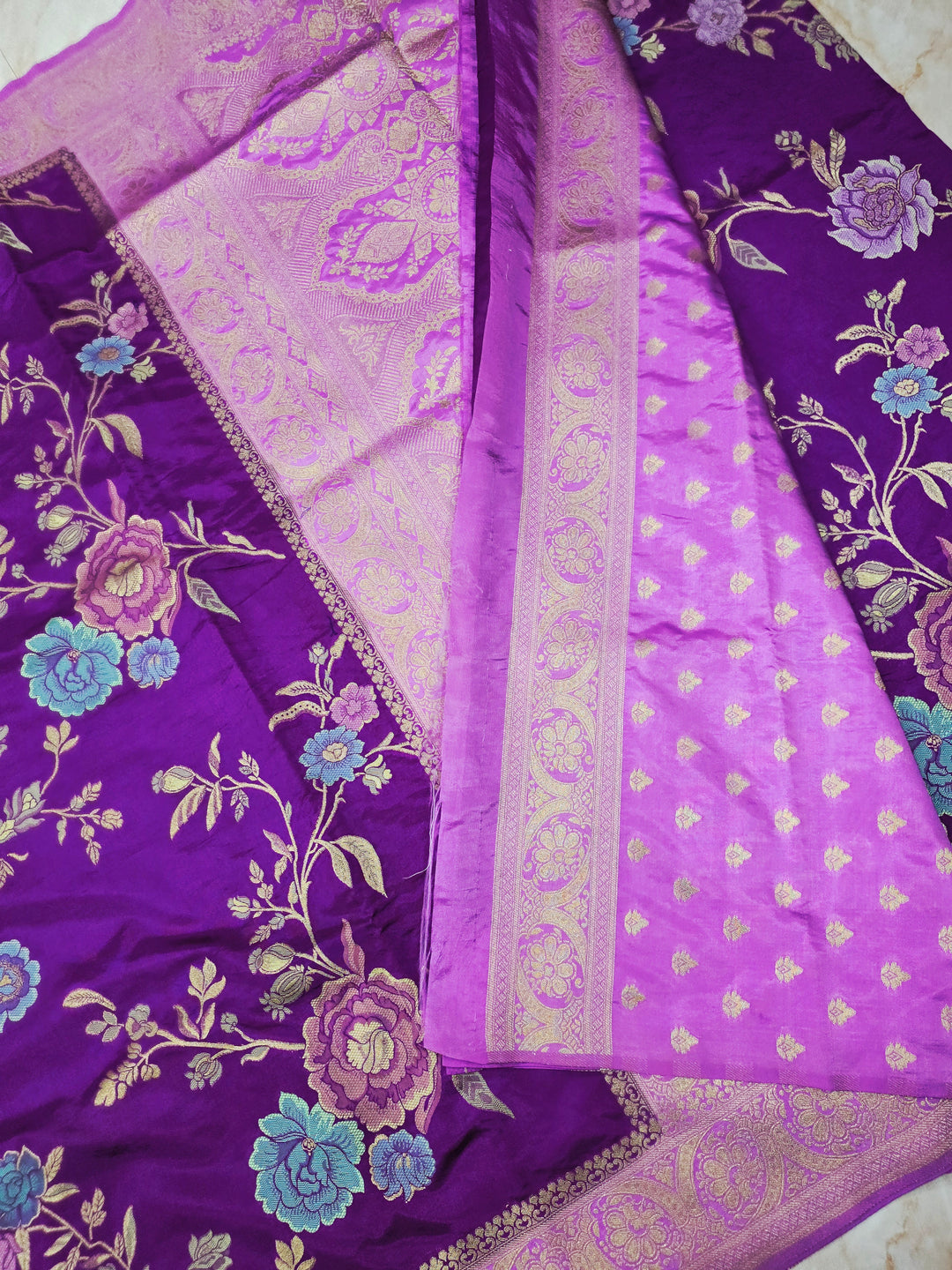 RUSSIAN SILK IN PURPLE WITH LAVENDER