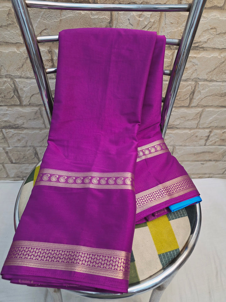 CREPE GEORGETTE IN DEEP PURPLE WITH CONTRAST BLOUSE