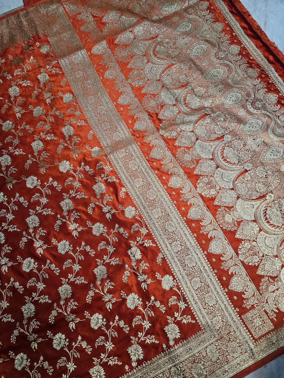 MASHRU KATAN SILK IN MUSTARD WITH GOLD ZARI JAAL