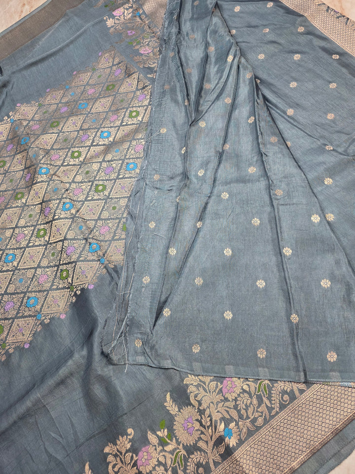 RUSSIAN SILK IN CENTRALISDE BOUTIQUE STYLE IN SMOKE GREY COLOUR