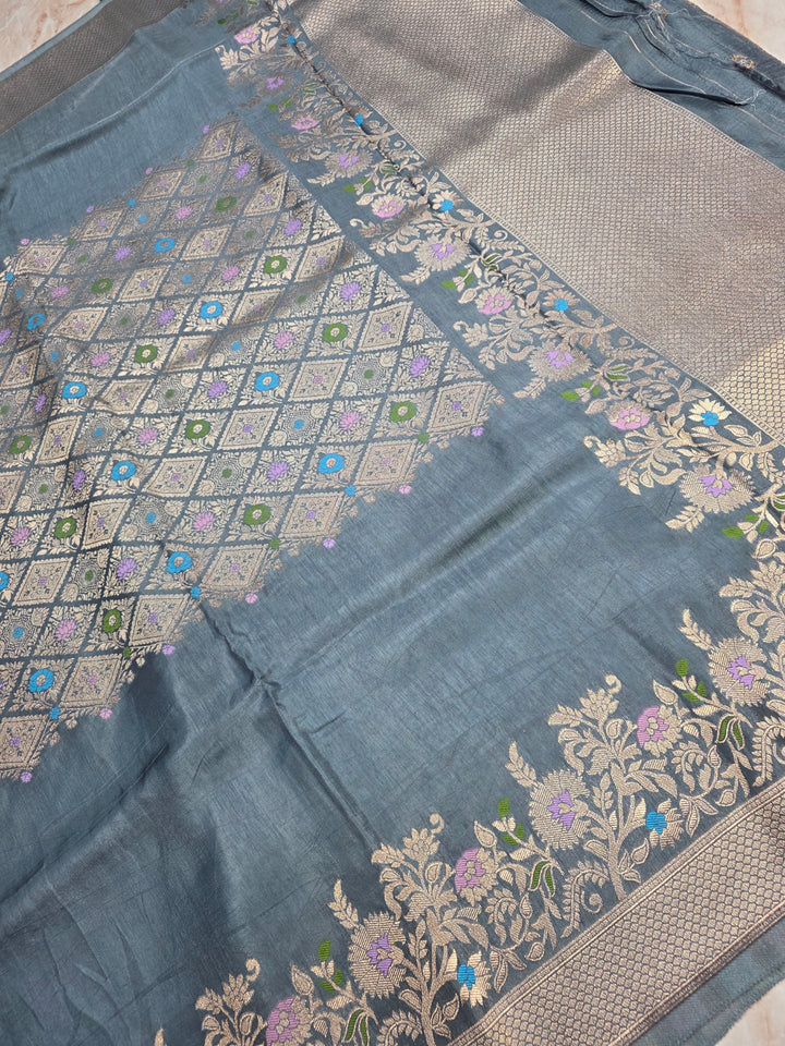 RUSSIAN SILK IN CENTRALISDE BOUTIQUE STYLE IN SMOKE GREY COLOUR
