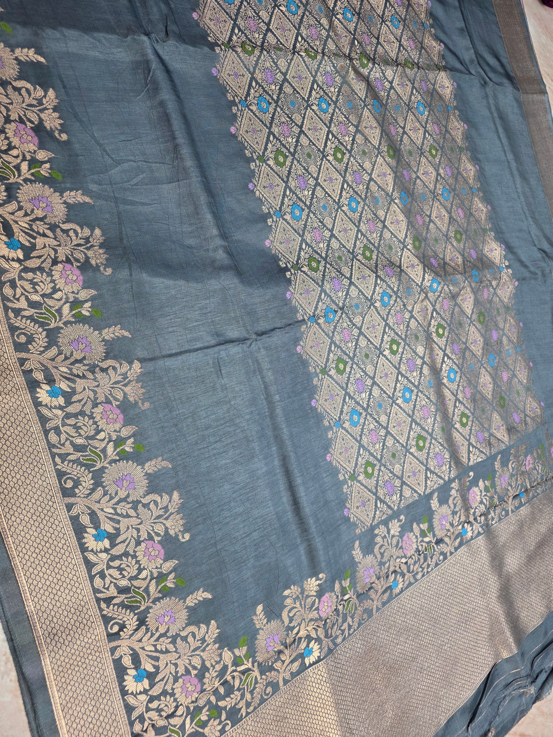 RUSSIAN SILK IN CENTRALISDE BOUTIQUE STYLE IN SMOKE GREY COLOUR