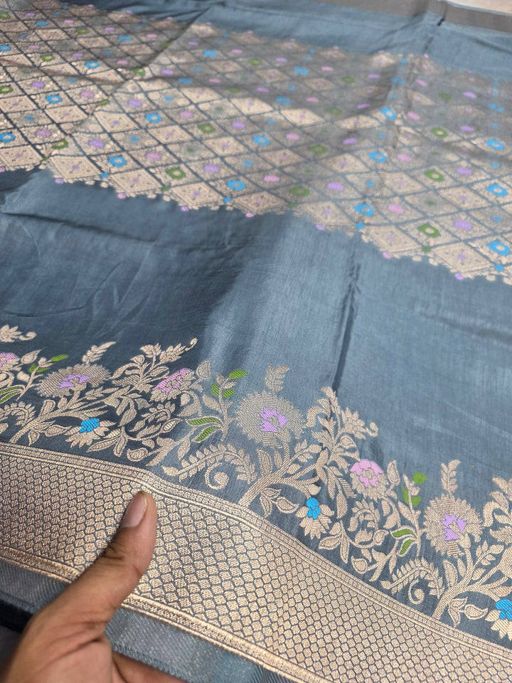 RUSSIAN SILK IN CENTRALISDE BOUTIQUE STYLE IN SMOKE GREY COLOUR