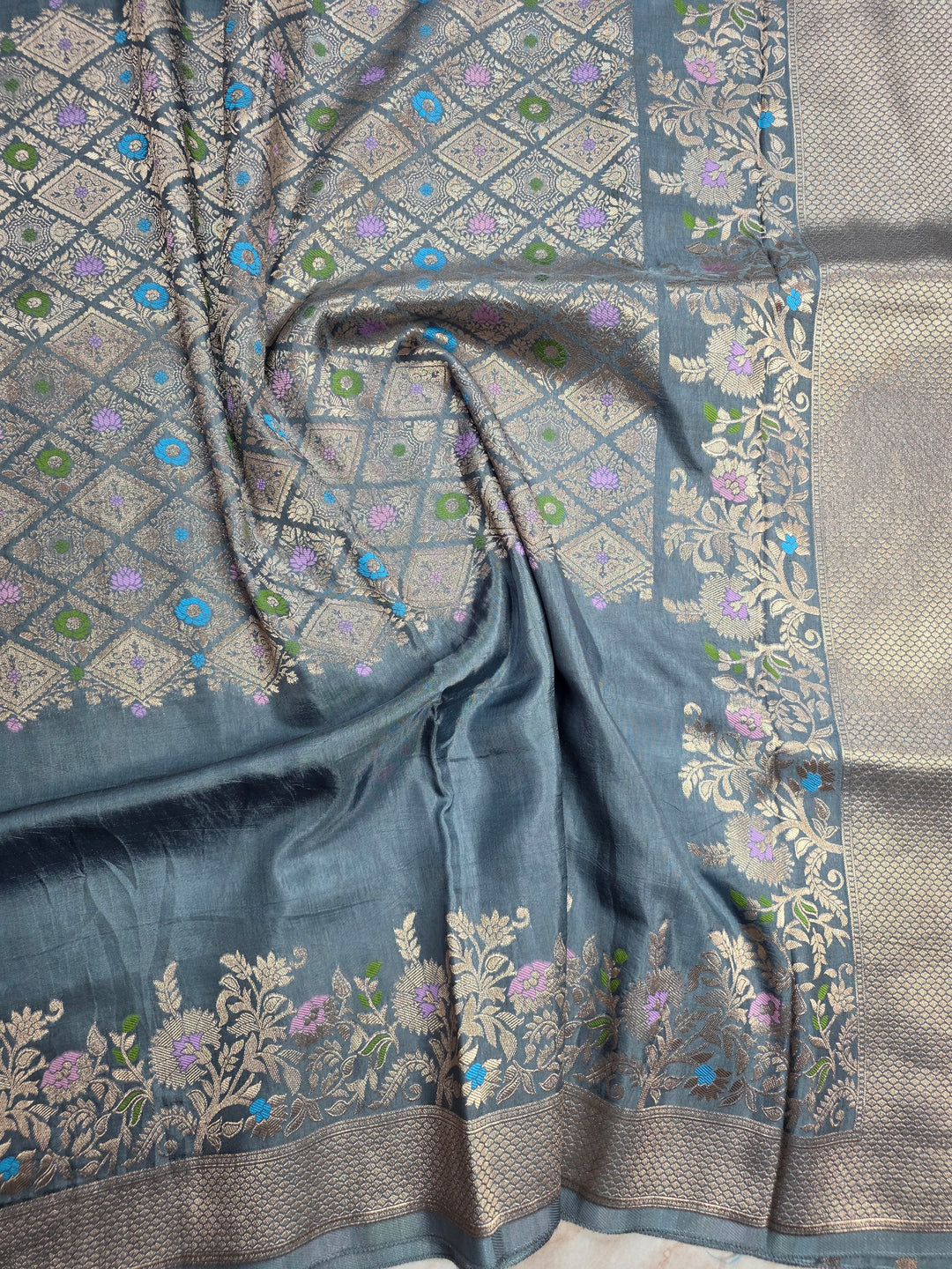RUSSIAN SILK IN CENTRALISDE BOUTIQUE STYLE IN SMOKE GREY COLOUR