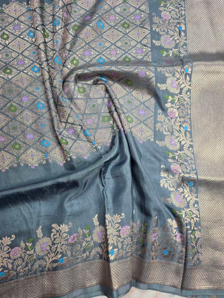RUSSIAN SILK IN CENTRALISDE BOUTIQUE STYLE IN SMOKE GREY COLOUR