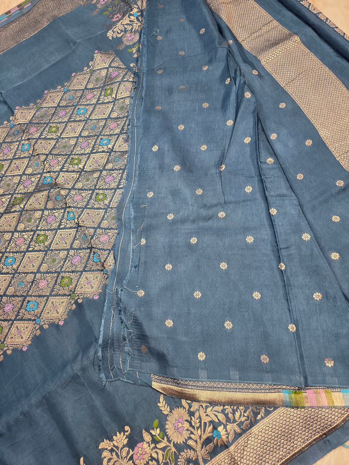 RUSSIAN SILK IN CENTRALISED BOUTIQUE STYLE IN GERMAN BLUE