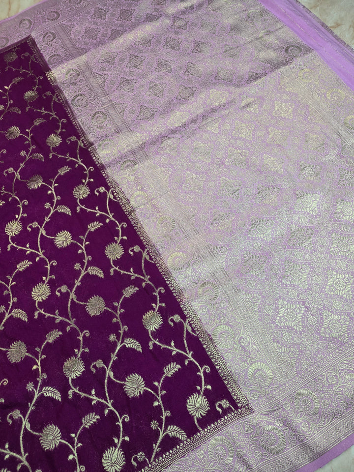 KHADDI GEROGETTE IN MAGENTA WITH ZARIWORK JAAL