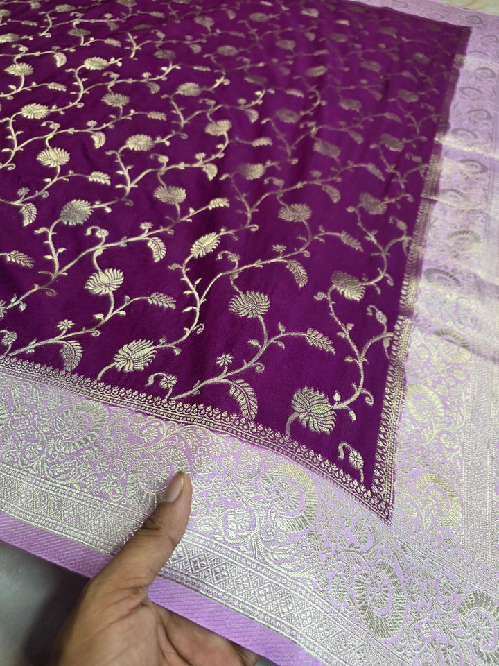 KHADDI GEROGETTE IN MAGENTA WITH ZARIWORK JAAL