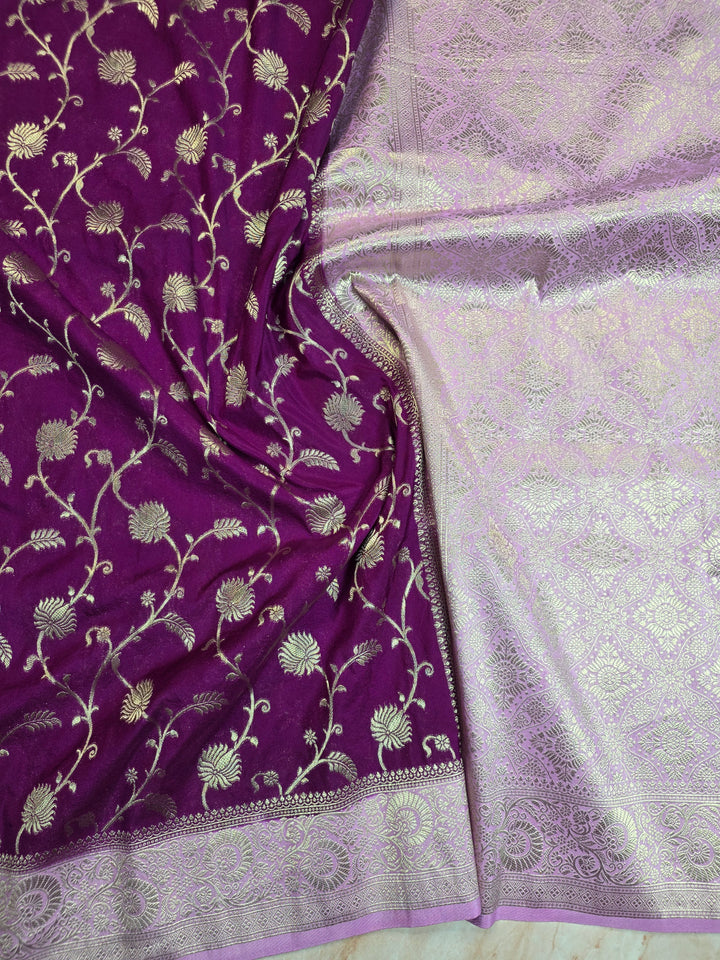 KHADDI GEROGETTE IN MAGENTA WITH ZARIWORK JAAL