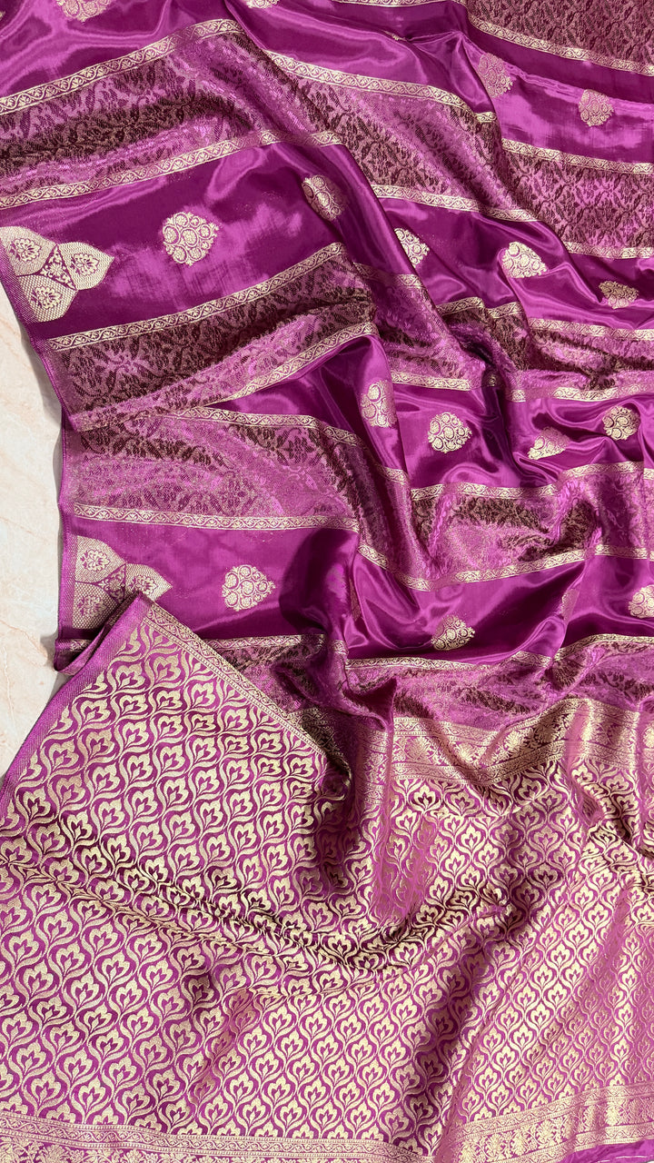 PREMIUM KOREAN VISCOSE FABRIC SAREE IN MAGENTA COLOUR SHADE WITH DESIGNER