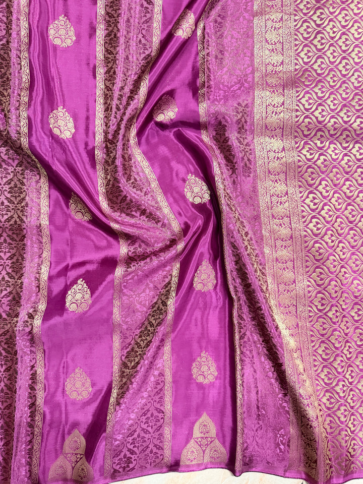 PREMIUM KOREAN VISCOSE FABRIC SAREE IN MAGENTA COLOUR SHADE WITH DESIGNER