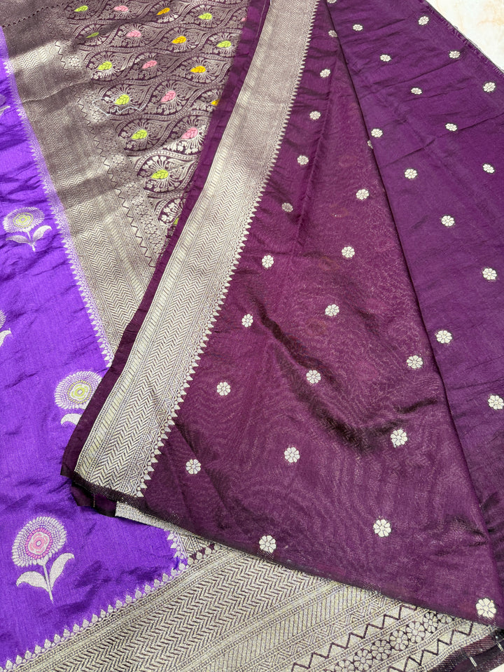 ROYAL LEVENDER SHADE IN PAPER SILK WITH MINAKARI DETAILINGS