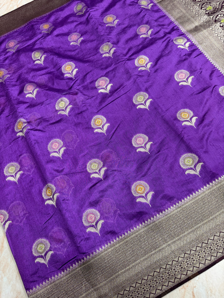 ROYAL LEVENDER SHADE IN PAPER SILK WITH MINAKARI DETAILINGS