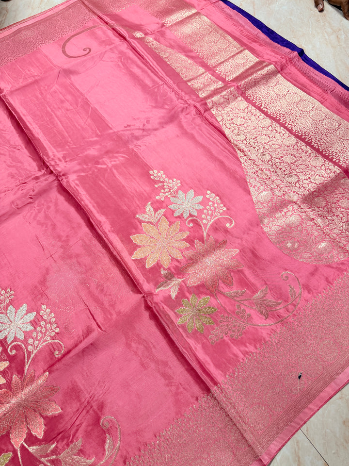 KOREAN SILK IN BABY PINK WITH BOUTIQUE ALFI BOOTA