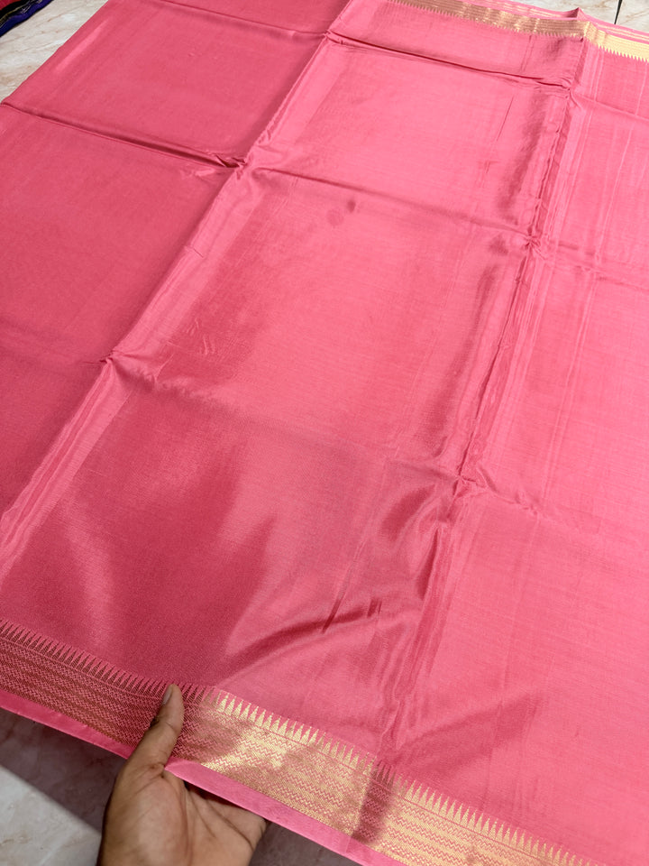VISCOSE RUSSIAN IN BABY PINK WITH NARROW BORDER