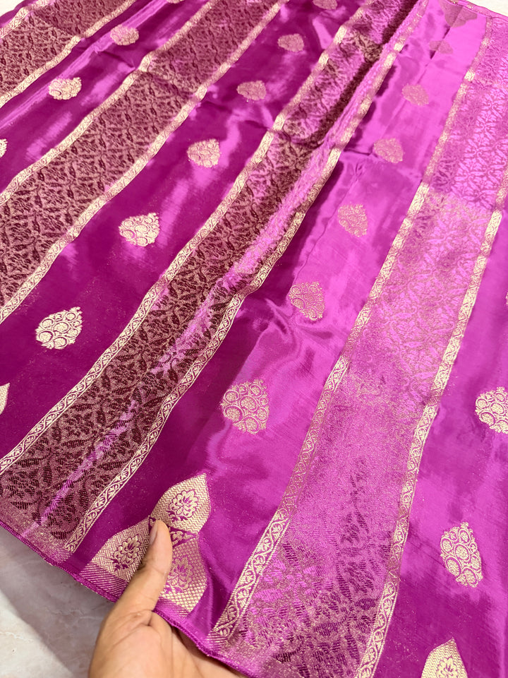 PREMIUM KOREAN VISCOSE FABRIC SAREE IN MAGENTA COLOUR SHADE WITH DESIGNER