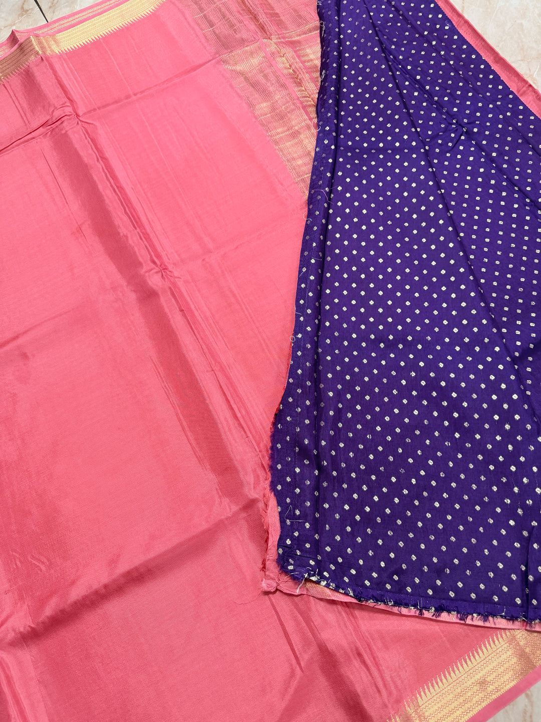 VISCOSE RUSSIAN IN BABY PINK WITH NARROW BORDER
