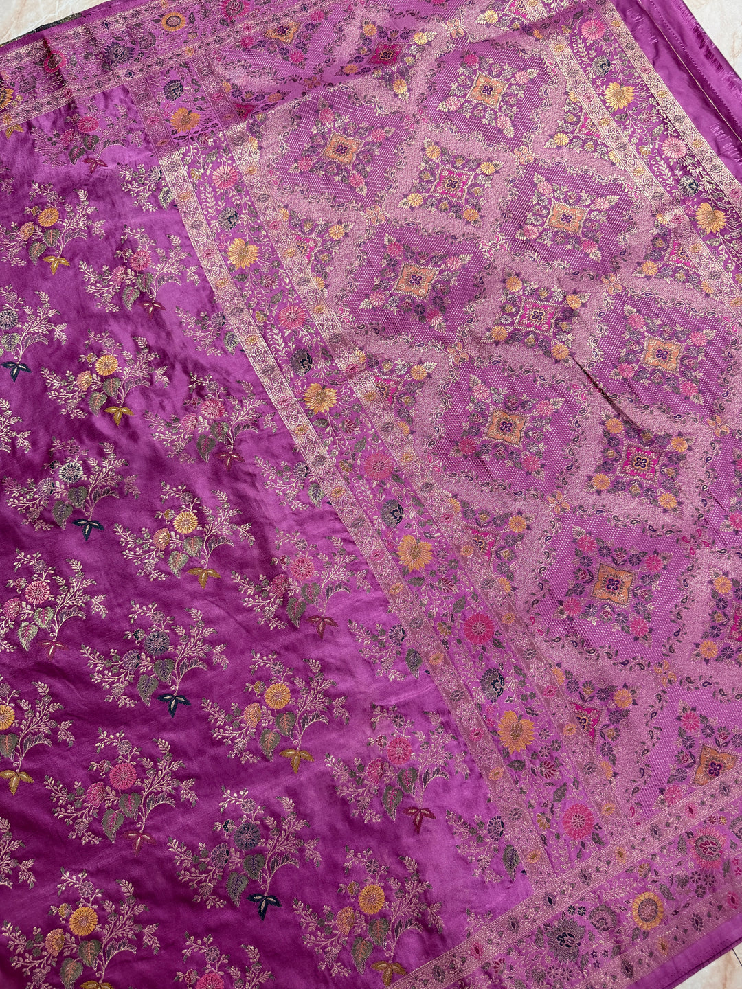 MASHRU KATAN SILK IN ROYAL BLUE WITH MINAKARI ZARIWORK