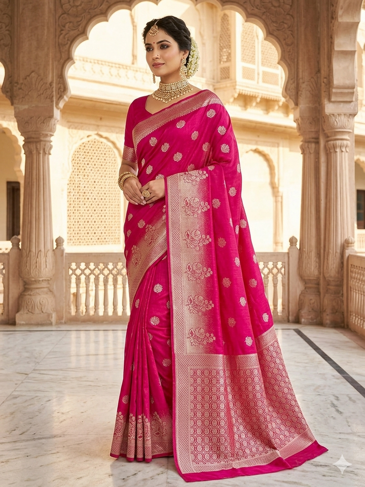SOFT MATKA LINEN SILK IN RANI WITH SAND FINISH WEAVING