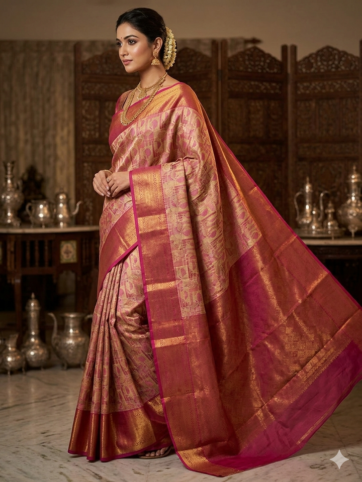 KASHMIRI IN CREAM BASE WITH RANI MINAKARI AND BORDER