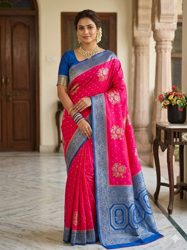 KHADDI GEORGETTE WITH PANCHRANG BOOTA