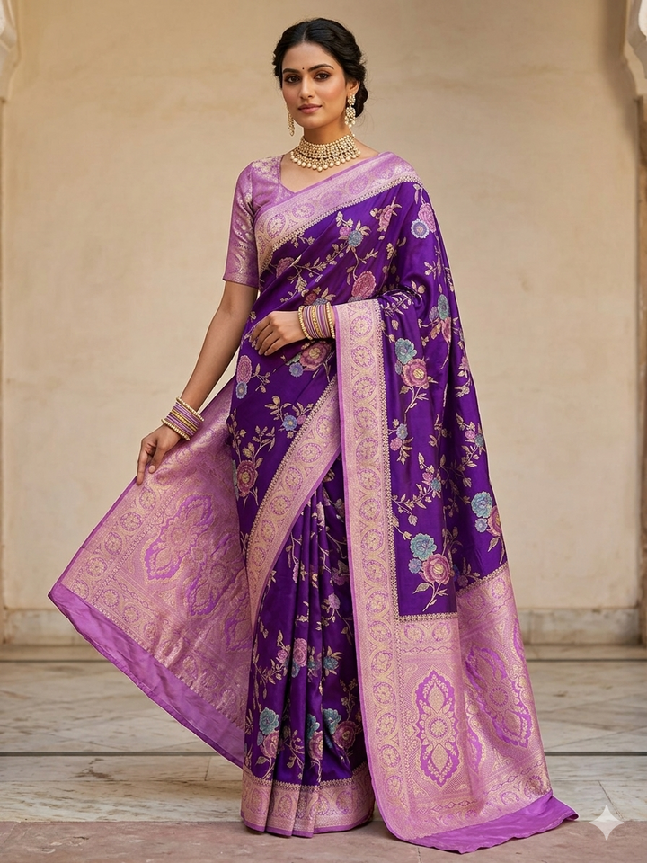 RUSSIAN SILK IN PURPLE WITH LAVENDER