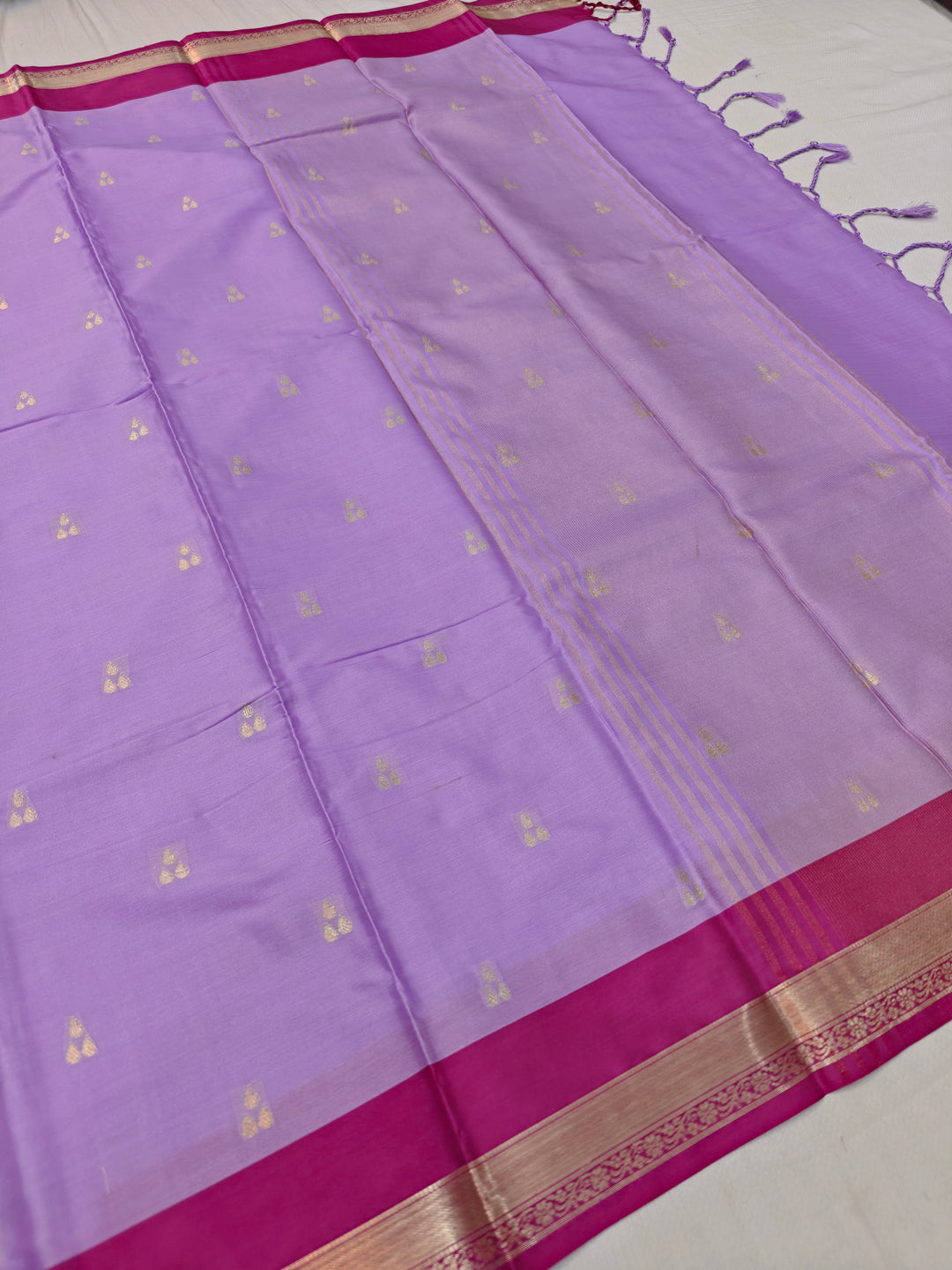 LAVENDER BANARASIKATAN SILK WITH RANI BORDER