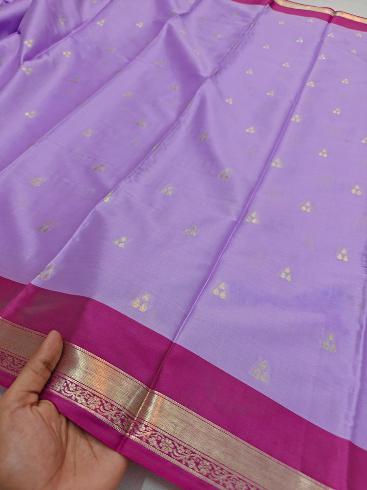 LAVENDER BANARASIKATAN SILK WITH RANI BORDER